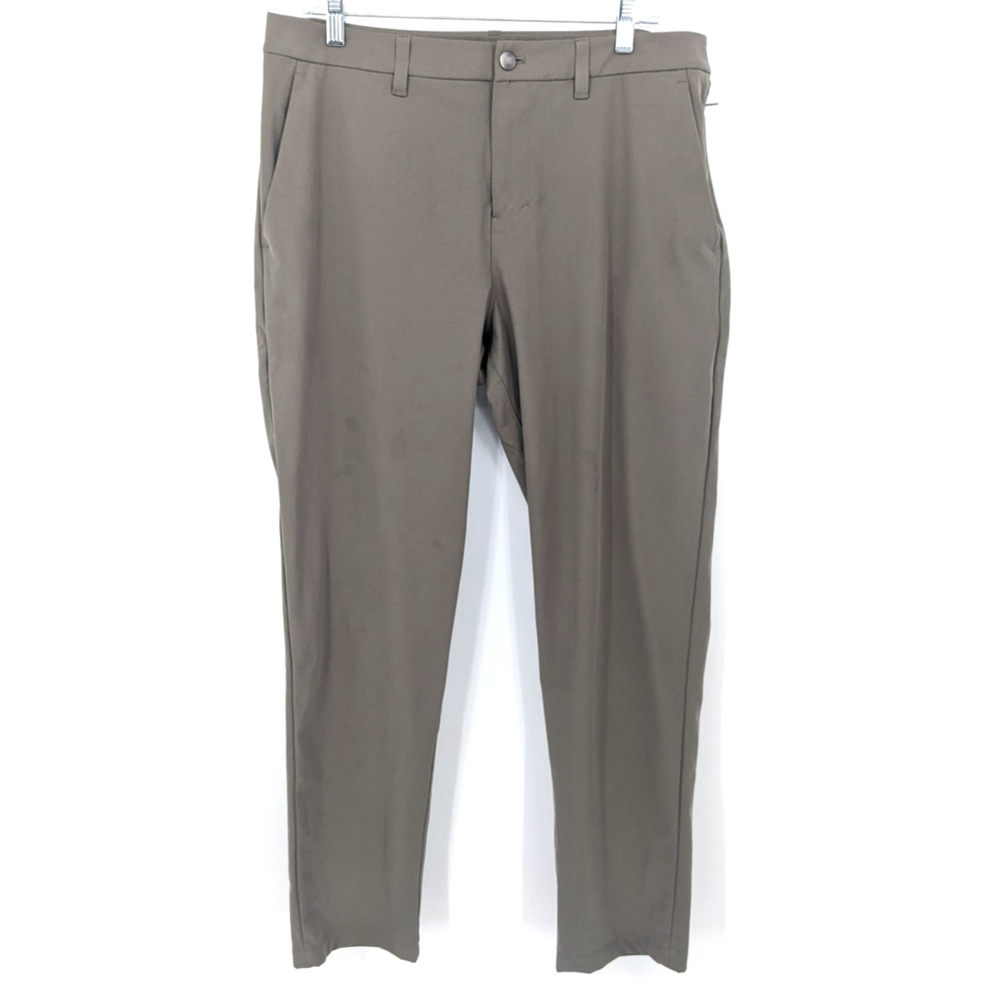 Lululemon ABC Pants Mens 34 Tan‎ Performance Golf Chino Tech Stretch Athleisure